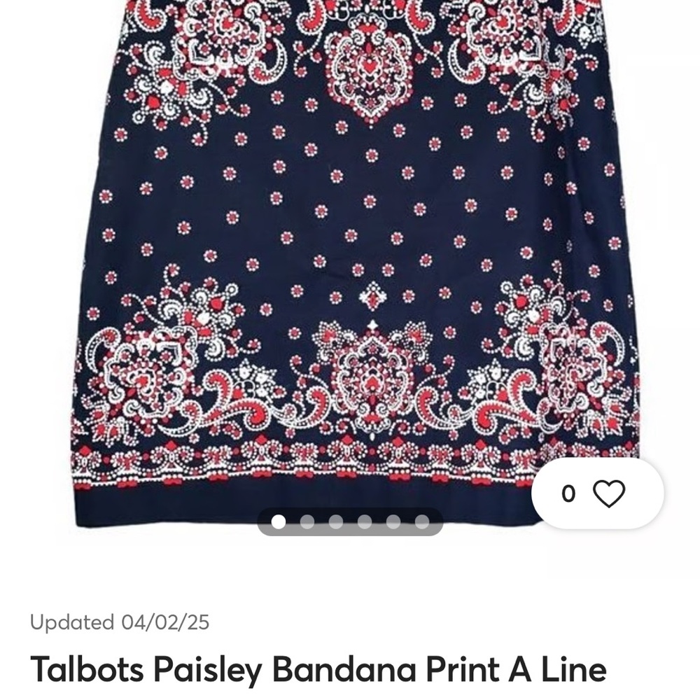 Talbots Blue A-Line Knee-Length Skirt